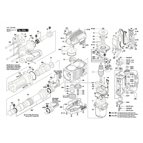 Запчасти для отбойного молотка Bosch GSH 16-28